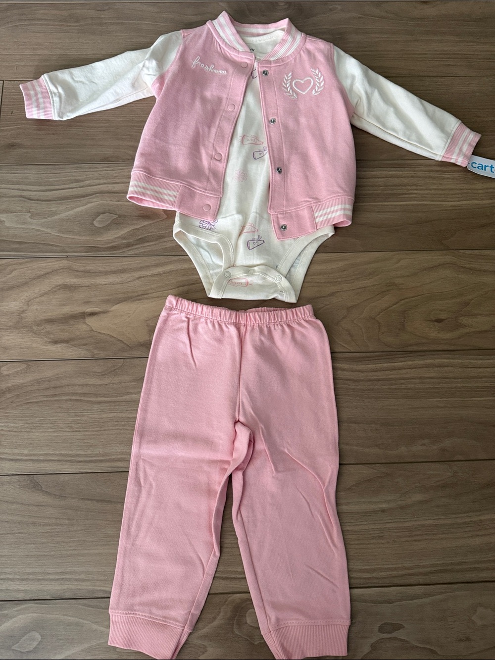 Baby Pink Girls' Outfit with Jacket and Pants